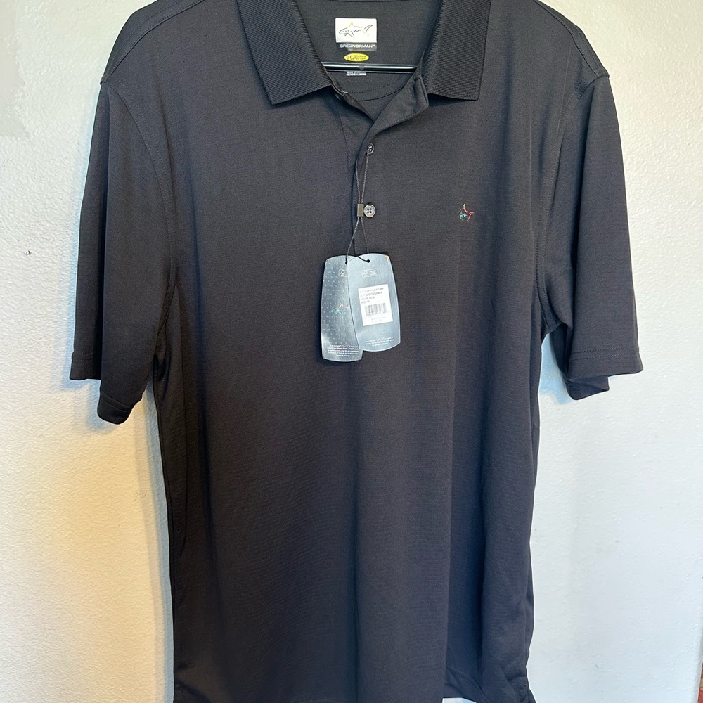Greg Norman Collection Black Men's Polo with Subtle Logo